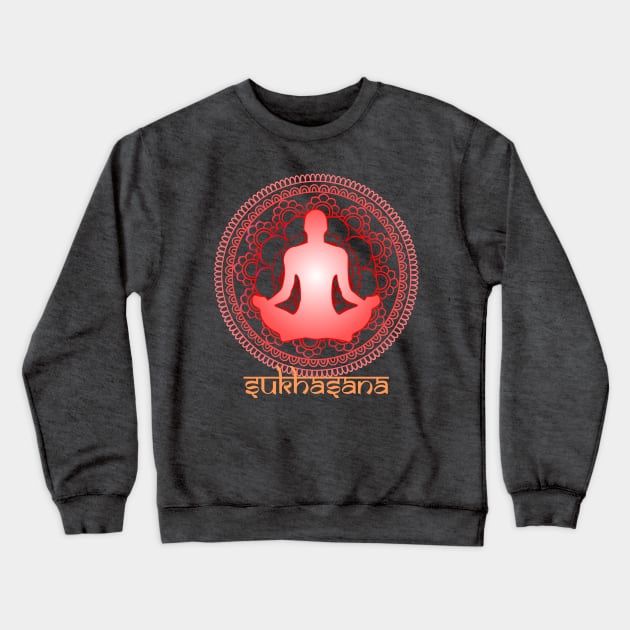 Sukhasan yoga pose Crewneck Sweatshirt by Geoji 